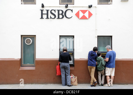 Un rurale HSBC bancomat. Foto Stock