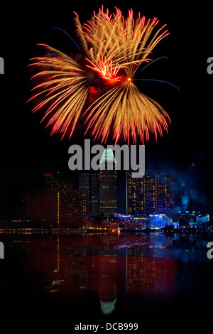 Singapore fuochi d'artificio Foto Stock