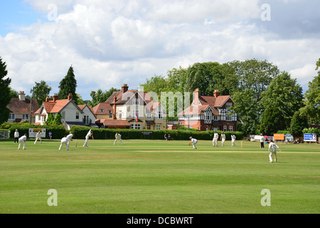 Partita di cricket a massa Brakspear, Henley Cricket Club, Henley-on-Thames, Oxfordshire, England, Regno Unito Foto Stock