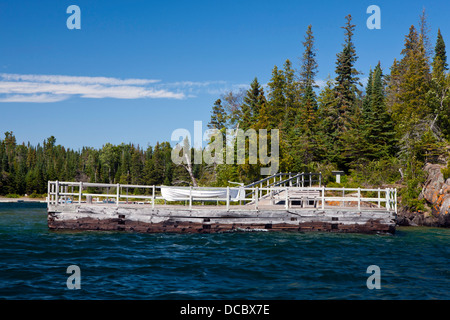 America Dock, Rock Harbor, Parco nazionale Isle Royale, Michigan, Stati Uniti d'America Foto Stock