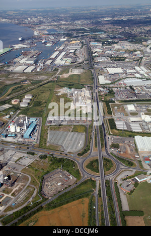 Vista aerea guardando ad ovest fino a1033 Road, Troon Road, verso Hull Foto Stock