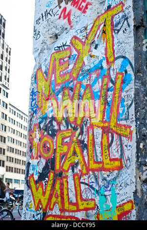 Parte del muro di Berlino Potsdamer Platz di Berlino Foto Stock