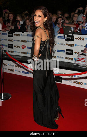 Preeya Kalidas MOBO Awards 2011 - arrivi a Glasgow, Scozia - 05.10.11 Foto Stock