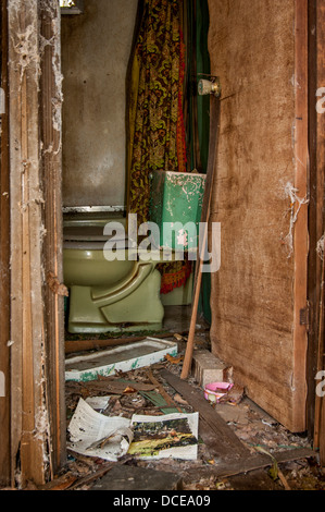 Stati Uniti d'America, Louisiana, Atchafalaya Basin, con C. C. Lockwood, Bayou Sorrel tagliato. E deserte inondate home. Foto Stock