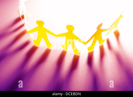 La carta di persone in teamworking concept Foto Stock