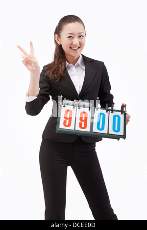 Business lady e del quadro di valutazione Foto Stock