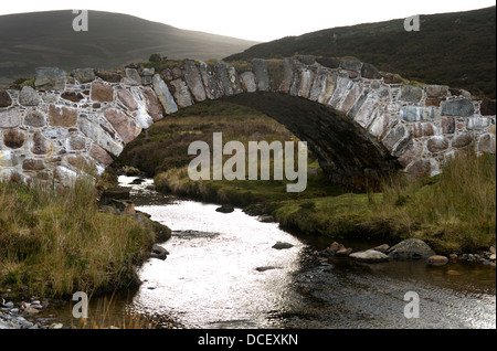 Il ponte Delavine sulla vecchia strada militare nel Parco Nazionale di Cairngorms in Scozia Foto Stock
