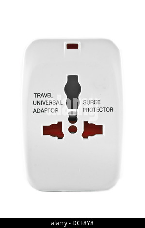 L'adattatore universale isolato su sfondo bianco Foto Stock