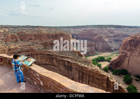 La casa di antilope si affacciano sul bordo Nord del Canyon De Chelly National Monument, Chinle Arizona, Stati Uniti d'America Foto Stock