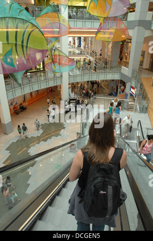 Caos all'interno del Drake Circus Shopping Mall in Plymouth Foto Stock