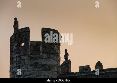 Micklegate cerimoniale di entrata al vecchio bar romano murato pareti di parete della città di York, nello Yorkshire, Inghilterra barbican tower Foto Stock