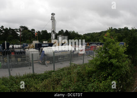 Balcombe, West Sussex, Regno Unito. 17 Ago, 2013. Cuadrilla sito di perforazione appena fuori dal villaggio di Balcombe nel West Sussex. Credito: martyn wheatley/Alamy Live News Foto Stock