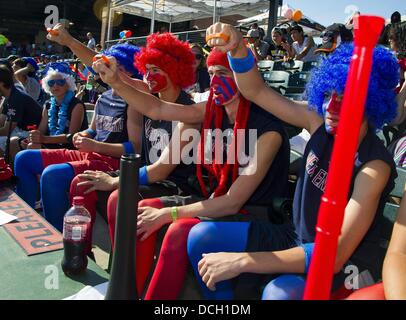 Agosto 17, 2013 - Aberdeen, Maryland, Stati Uniti - Scene del New England (New Milford, CT) rispetto a sud-est (ovest di Raleigh, NC) U.S. Partita di campionato sul campionato Playoff giornata presso la Cal Ripken World Series di Aberdeen, Maryland il 17 agosto 2013. A ovest di Raleigh sconfitto New Milford 7-3. (Credito Immagine: © Scott Serio/eclipse/ZUMAPRESS.com) Foto Stock