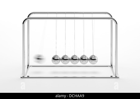 3D illustrazione di Newton culla isolato su bianco Foto Stock