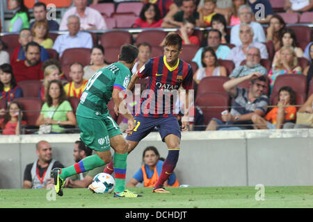 Barcellona, Spagna. 18 Agosto, 2013. Neymar durante lo spagnolo La Liga gioco tra Barcellona e levante dal Nou Camp Stadium. Credito: Azione Sport Plus/Alamy Live News Foto Stock