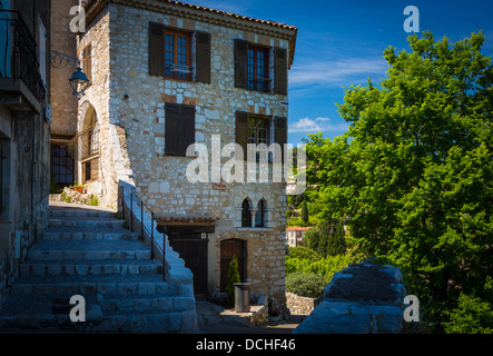 Scale e case a Saint Paul de Vence in Francia Foto Stock