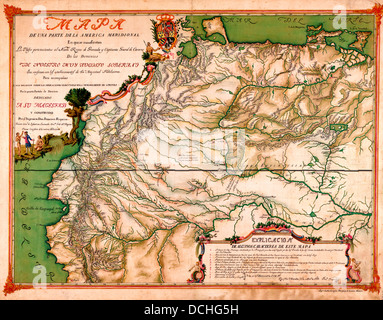 Mappa di parte del Sud America, 1783 Foto Stock