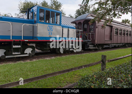 Parco Woonton deposito dei treni in Tavares, Florida storico treno parcheggiato il Tavares Depot. Foto Stock