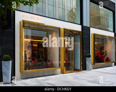 Il Mulberry window display in Spinningfields Manchester REGNO UNITO Foto Stock