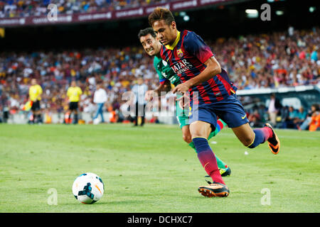 Barcellona, Spagna. © D. 18 Agosto, 2013. Neymar (Barcellona) Calcio : spagnolo "Liga Española" corrispondono betweena FC Barcellona 7-0 Levante UD al Camp Nou stadium di Barcellona, Spagna. © D .Nakashima/AFLO/Alamy Live News Foto Stock