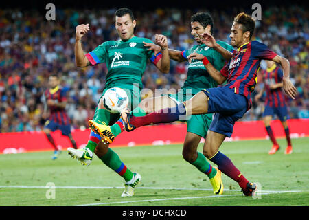 Barcellona, Spagna. © D. 18 Agosto, 2013. Neymar (Barcellona) Calcio : spagnolo "Liga Española" corrispondono betweena FC Barcellona 7-0 Levante UD al Camp Nou stadium di Barcellona, Spagna. © D .Nakashima/AFLO/Alamy Live News Foto Stock