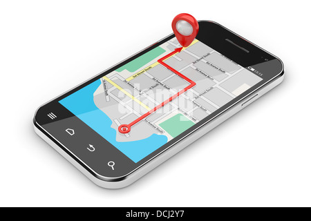 3d illustrazione della navigazione dello smartphone concetto isolato Foto Stock