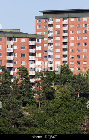 La città di Stoccolma i blocchi di appartamenti in Svezia. Foto Stock