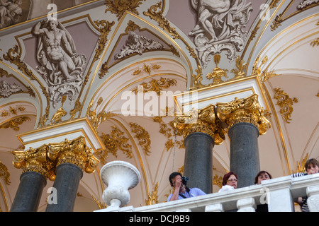 Interno opere d'arte,arredamento e architettura. Rastrelli la Giordania decorazione scala.L'Eremo di San Pietroburgo Russia Foto Stock