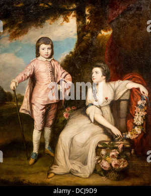 Il XVIII secolo - George Capel, Visconte Malden, e la signora Elizabeth Capel - Sir Joshua Reynolds (1768) olio su tela Foto Stock