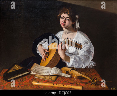 Xvi secolo - Il Liuto Player, 1597 - Caravaggio Philippe Sauvan-Magnet / Museo attivo Foto Stock