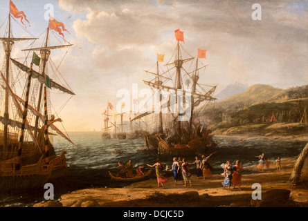 Xvii secolo - Le donne di Troia dare fuoco alle loro flotte, 1643 - Claude Lorrain Philippe Sauvan-Magnet / Museo attivo Foto Stock
