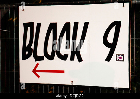 Il blocco 9 area al Glastonbury Festival 2013 . Il Somerset, Inghilterra, Regno Unito. Foto Stock
