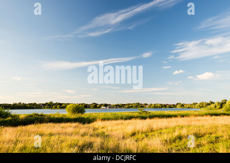 Hornsea semplice, un grande lago in Hornsea, nello Yorkshire, Regno Unito. Foto Stock