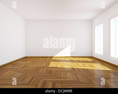 Stanza vuota con il classico parquet. Foto Stock