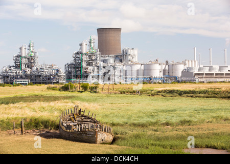 Un BP impianto chimico al fine di sale sul Humberside che produce acido acetico. Foto Stock