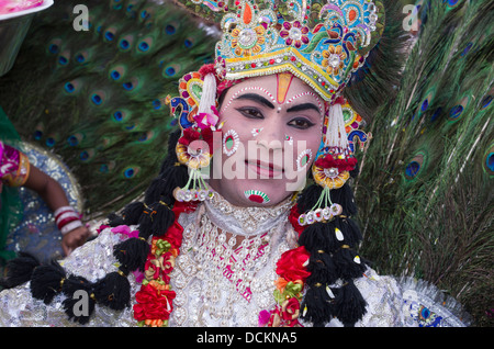 Rajasthani ballerini folk - Jaipur, Rajasthan, India Foto Stock