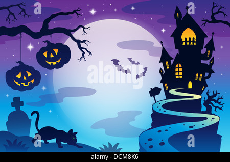 Tema Halloween 3 sfondo - Immagine illustrazione. Foto Stock