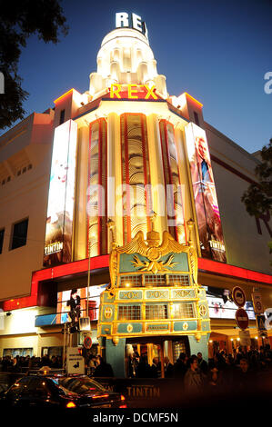 Atmosfera francese premiere di "Le avventure di Tintin il segreto del liocorno" tenutasi presso Le Grand Rex di Parigi, Francia - 22.10.11 Foto Stock