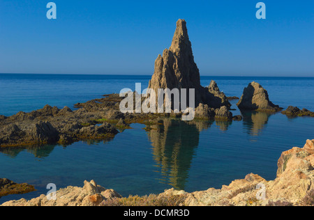 Il Reef delle Sirene, Cabo de Gata-Nijar parco naturale, Arrecife de Las Sirenas, Riserva della Biosfera, provincia di Almeria, Andalusia Foto Stock