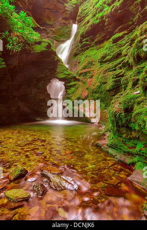 St Nectan's Glen, Tintagel, Cornwall. Foto Stock