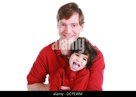 Felice padre e figlio Foto Stock