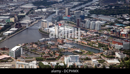 Vista aerea di Salford Quays in Manchester Foto Stock