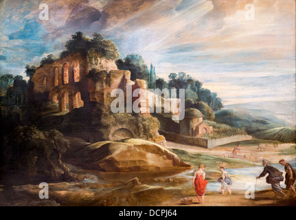 Xvii secolo - Paesaggio con le rovine del colle Palatino, intorno al 1614 - Petrus Paulus Rubens Foto Stock