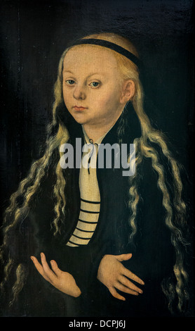 Xvi secolo - Ritratto di Magdalena Luther, 1540 - Lucas Cranach il Vecchio Philippe Sauvan-Magnet / Museo attivo Foto Stock