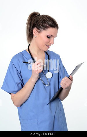 Giovane donna medico in uniforme Foto Stock