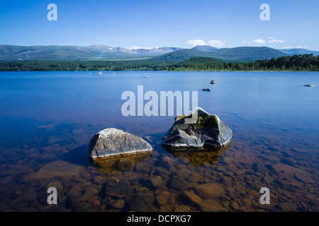 Loch Morlich, Cairngorms. Loch Morlich è un lago di acqua dolce nel Badenoch e Strathspey area di Highland, Scozia vicino Aviem Foto Stock