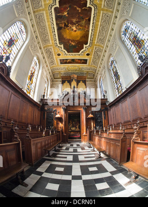 La Cappella del Trinity College di Oxford - Vista fisheye 5 Foto Stock