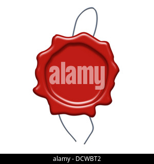 Sigillo di cera rossa o di un timbro Foto Stock