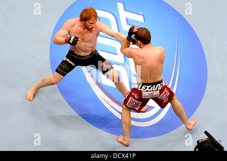 Mark Bocek vs Nik Lentz UFC 140 - Leggero bout presso la Air Canada Centre. Toronto, Canada - 10.12.11 Foto Stock