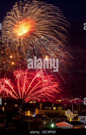 Fuochi d'artificio, Cowes Week, 2013, Cowes, Isle of Wight, England, Regno Unito Foto Stock